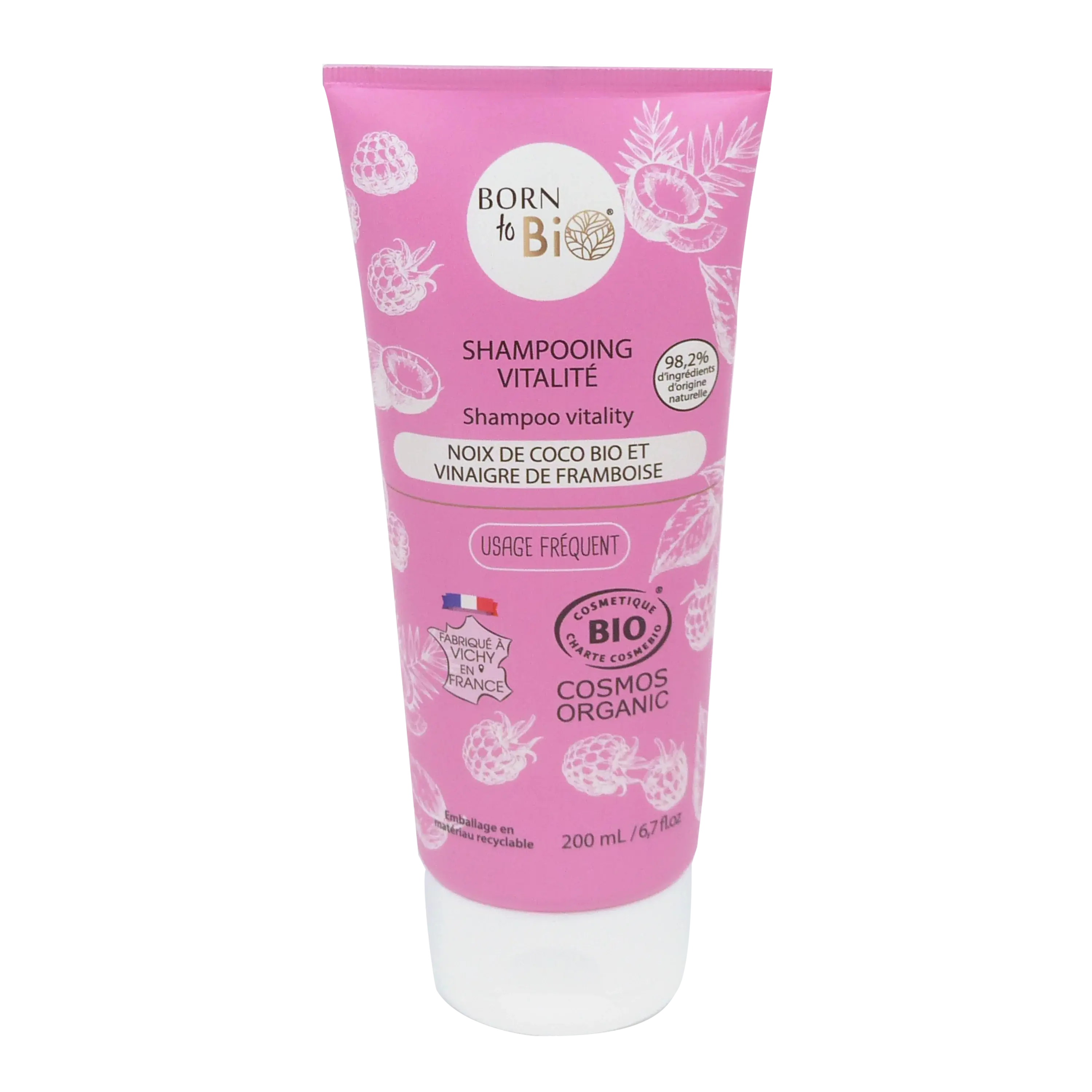 Coconut and raspberry vinegar shampoo - Certified organic-0